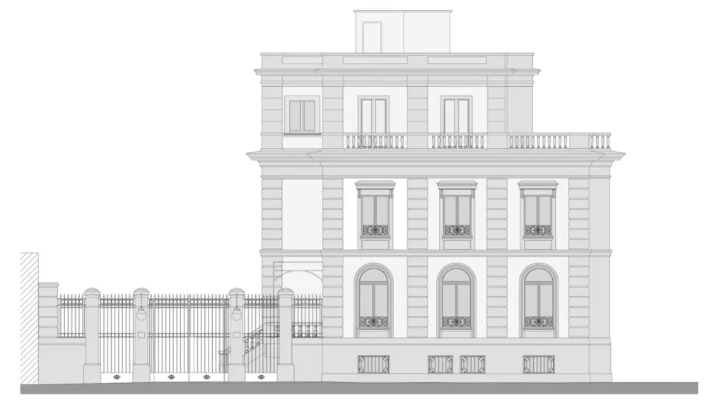 Alzado de la fachada del palacio de 1914, RH Madrid Gallery